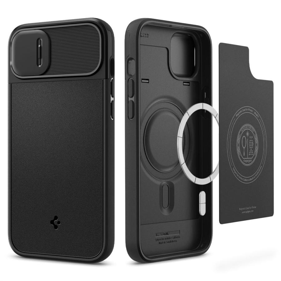 Spigen Optik Armor MagSafe Black Kryt iPhone 14 Plus