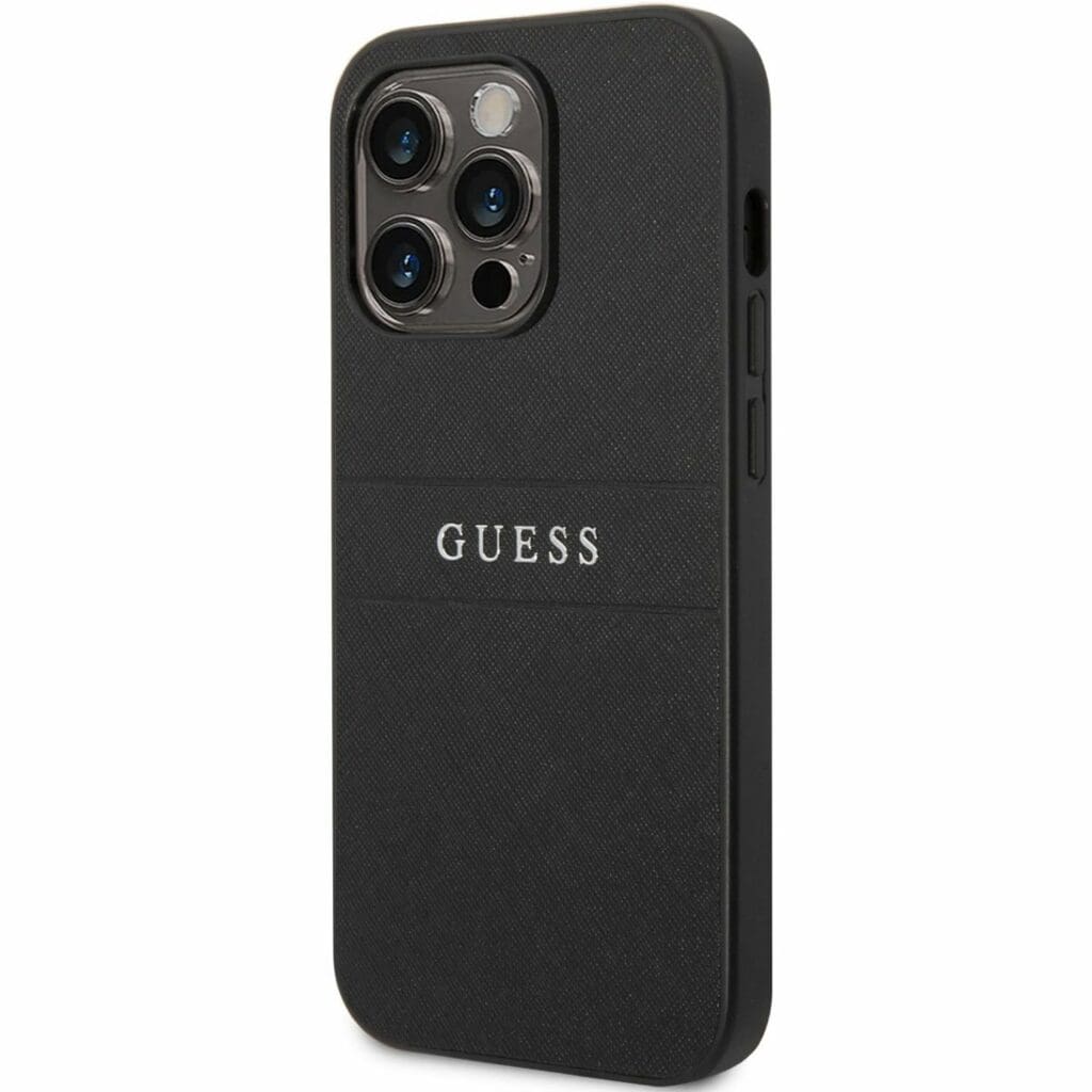 Guess PU Leather Saffiano Blakc Kryt iPhone 14 Pro