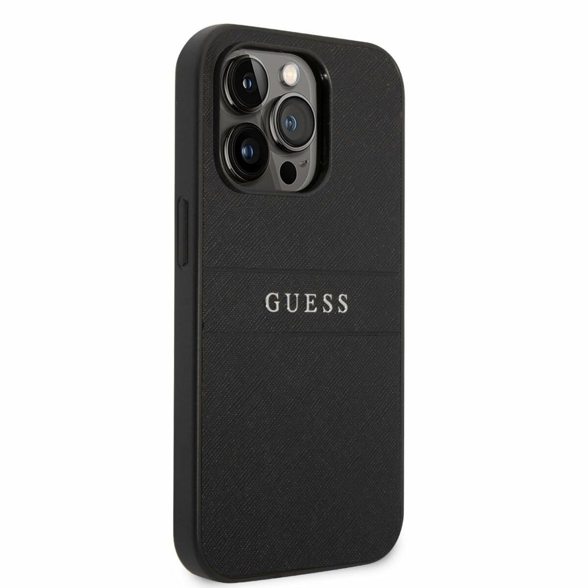 Guess PU Leather Saffiano Blakc Kryt iPhone 14 Pro