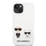 Karl Lagerfeld Liquid Silicone Karl and Choupette White Kryt iPhone 14