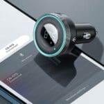 Baseus Enjoy Car LED Wireless 2x USB 3,5mm Jack MP3 Nabíječka Blueoth 5.0 3.4A Black (CCLH-01)