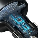 Baseus Enjoy Car LED Wireless 2x USB 3,5mm Jack MP3 Nabíječka Blueoth 5.0 3.4A Black (CCLH-01)