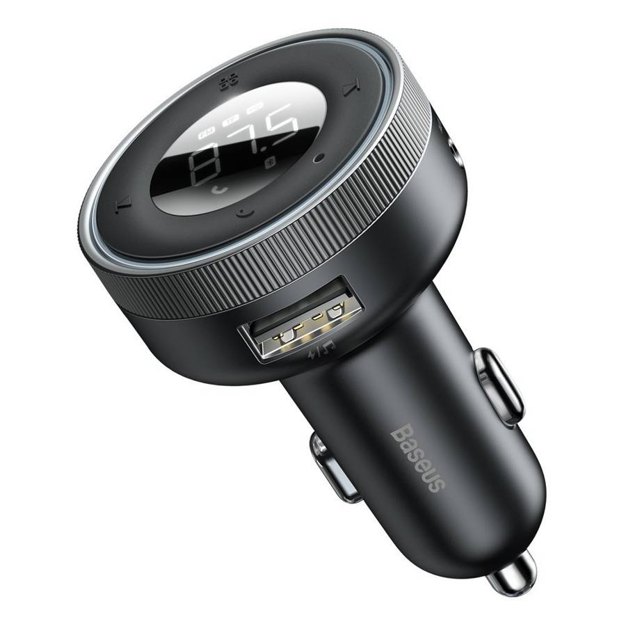 Baseus Enjoy Car LED Wireless 2x USB 3,5mm Jack MP3 Nabíječka Blueoth 5.0 3.4A Black (CCLH-01)