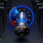 Baseus Nabíječka Do Auta USBUSB Type C 65 W 5 A SCP Quick Charge 4.0+ Power Delivery 3.0 LCD Display Gray (CCKX-C0G)