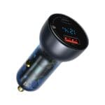Baseus Nabíječka Do Auta USBUSB Type C 65 W 5 A SCP Quick Charge 4.0+ Power Delivery 3.0 LCD Display Gray (CCKX-C0G)