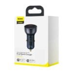 Baseus Nabíječka Do Auta USBUSB Type C 65 W 5 A SCP Quick Charge 4.0+ Power Delivery 3.0 LCD Display Gray (CCKX-C0G)