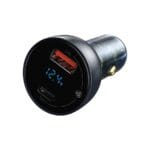 Baseus Nabíječka Do Auta USBUSB Type C 65 W 5 A SCP Quick Charge 4.0+ Power Delivery 3.0 LCD Display Gray (CCKX-C0G)