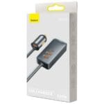 Baseus Share Gether 3x USB USB Type C Nabíječka Do Auta 120W PPS Quick Charge Power Delivery Gray (CCBT-B0G)