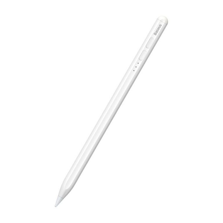 Baseus Smooth Writing Active Stylus Stylus Pen with LED Indicator for iPad White + USB-C 3A 0.3m Power Cable and Active Replaceable Tip (SXBC000202)