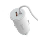 Baseus Wireless Nabíječka Do Auta MagSafe 15W Holder Air Vent + USB Type C 25W White (CW01)