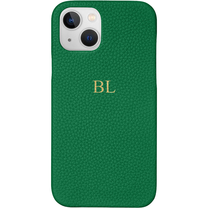 BHcase Leather Monogram Green Kryt iPhone 14