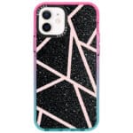 Black Glitter Pink Kryt iPhone 12/12 Pro