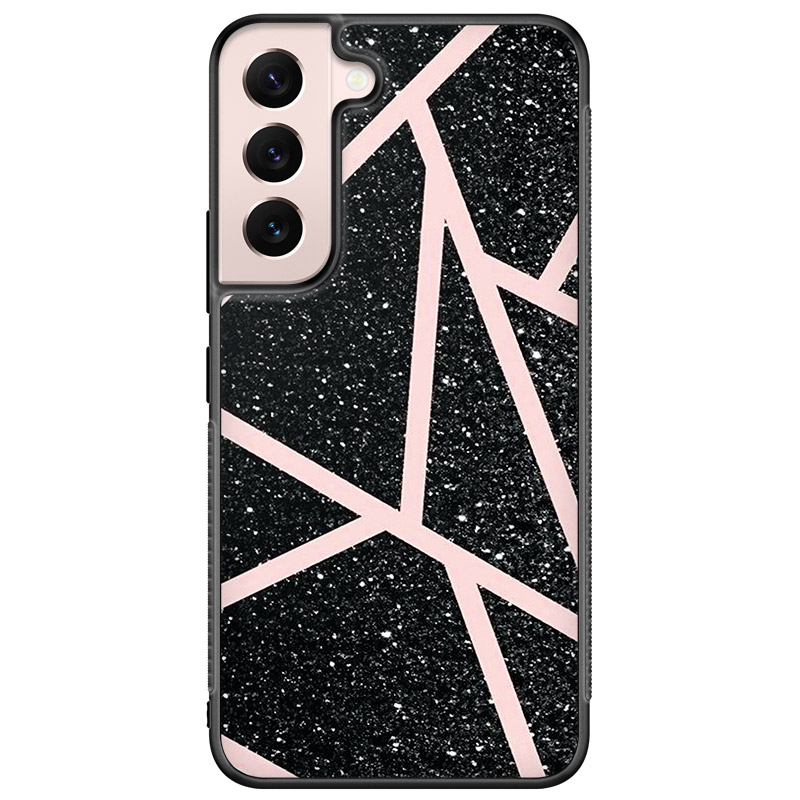 Black Glitter Pink Kryt Samsung Galaxy S22