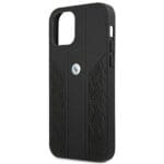 BMW BMHCP12LRSPK Black Leather Curve Perforate Kryt iPhone 12 Pro Max