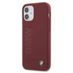 BMW BMHCP12SLBLRE Red Silicone Signature Logo Kryt iPhone 12 Mini