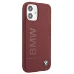 BMW BMHCP12SLBLRE Red Silicone Signature Logo Kryt iPhone 12 Mini