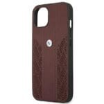 BMW BMHCP13MRSPPR Red Leather Curve Perforate Kryt iPhone 13
