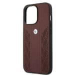 BMW BMHCP13XRSPPR Red Leather Curve Perforate Kryt iPhone 13 Pro Max