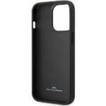 BMW BMHCP14L22RBDK Black Leather Blue Dots Kryt iPhone 14 Pro