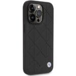 BMW BMHCP14L22RQDK Black Leather Quilted Kryt iPhone 14 Pro