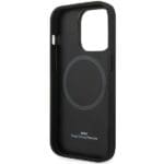 BMW BMHMP14L22RFGK Black Leather Diamond Pattern MagSafe Kryt iPhone 14 Pro