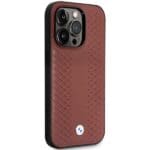 BMW BMHMP14L22RFGR Burgundy Leather Diamond Pattern MagSafe Kryt iPhone 14 Pro