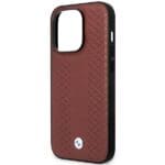 BMW BMHMP14L22RFGR Burgundy Leather Diamond Pattern MagSafe Kryt iPhone 14 Pro
