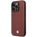 BMW BMHMP14X22RFGR Burgundy Leather Diamond Pattern MagSafe Kryt iPhone 14 Pro Max