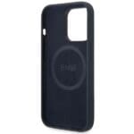 BMW BMHMP14XSILNA Navy Silicone Metal Logo MagSafe Kryt iPhone 14 Pro Max