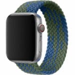 Braided Řemínek Apple Watch SE/11/10/9/8/7/6/5/4/3 (42/41/40/38mm) Green Strip Blue