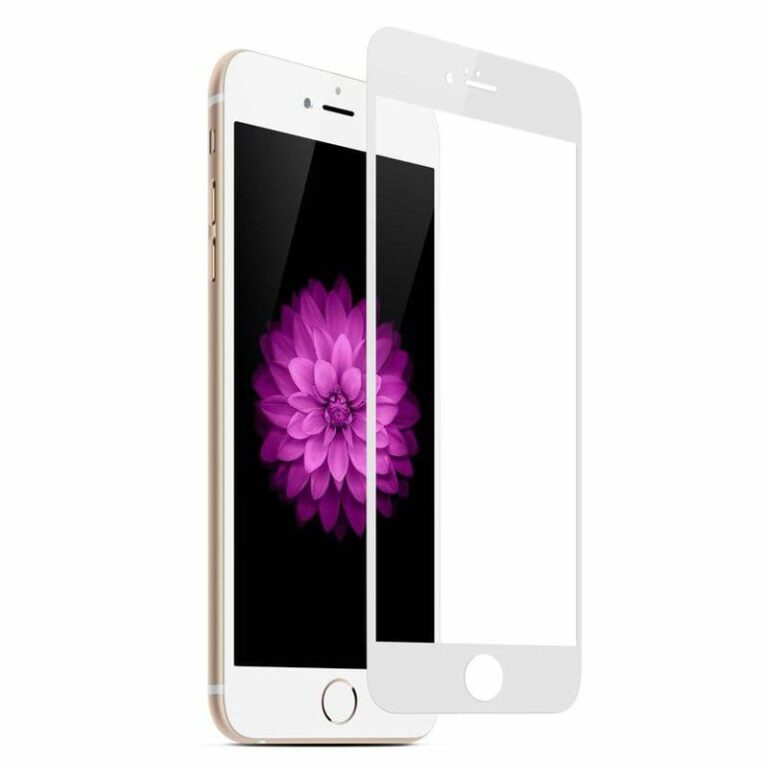 Plné 3D Tvrzené Ochranné Sklo Bílé iPhone 6/6S