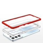 Clear 3in1 Frame Gel Red Kryt Samsung Galaxy S22 Ultra
