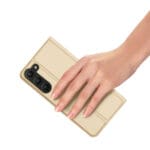 Dux Ducis Skin Pro Flip Card Wallet Stand Gold Kryt Samsung Galaxy S23