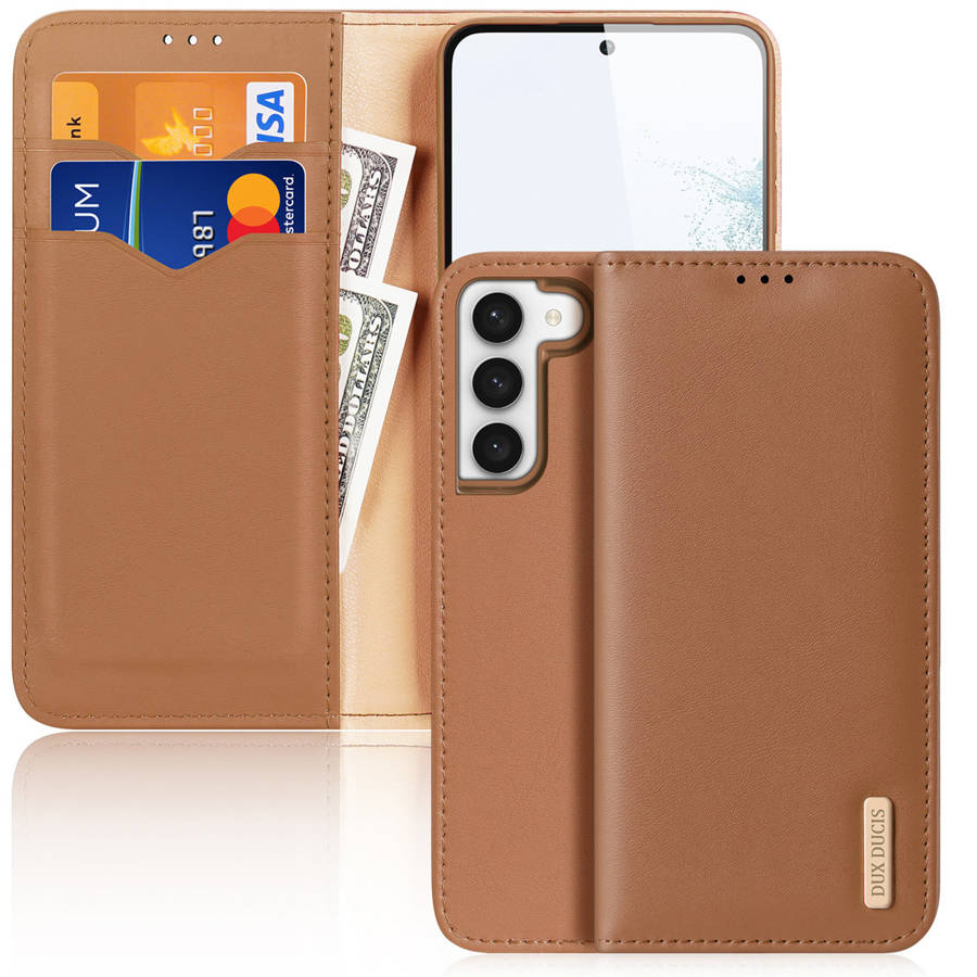 Dux Duxis Hivo Flip Wallet Stand RFID Blocking Brown Kryt Samsung Galaxy S23 Plus