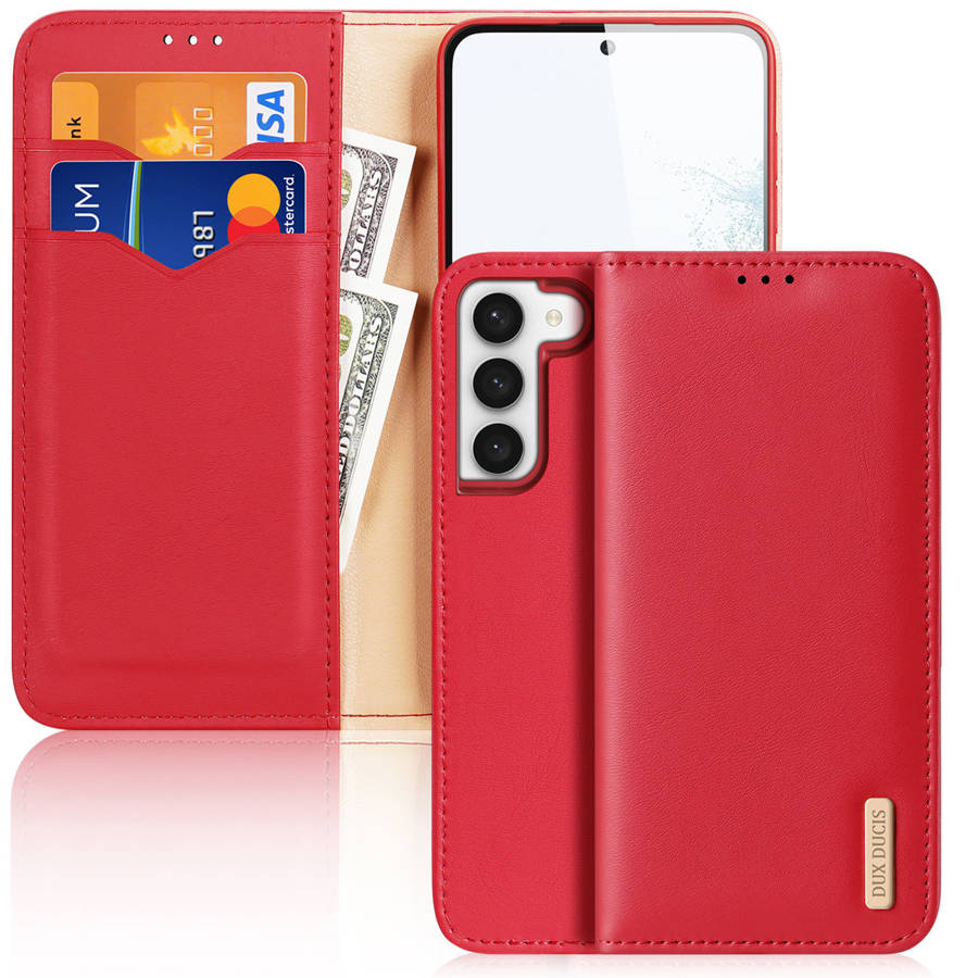 Dux Duxis Hivo Flip Wallet Stand RFID Blocking Red Kryt Samsung Galaxy S23 Plus