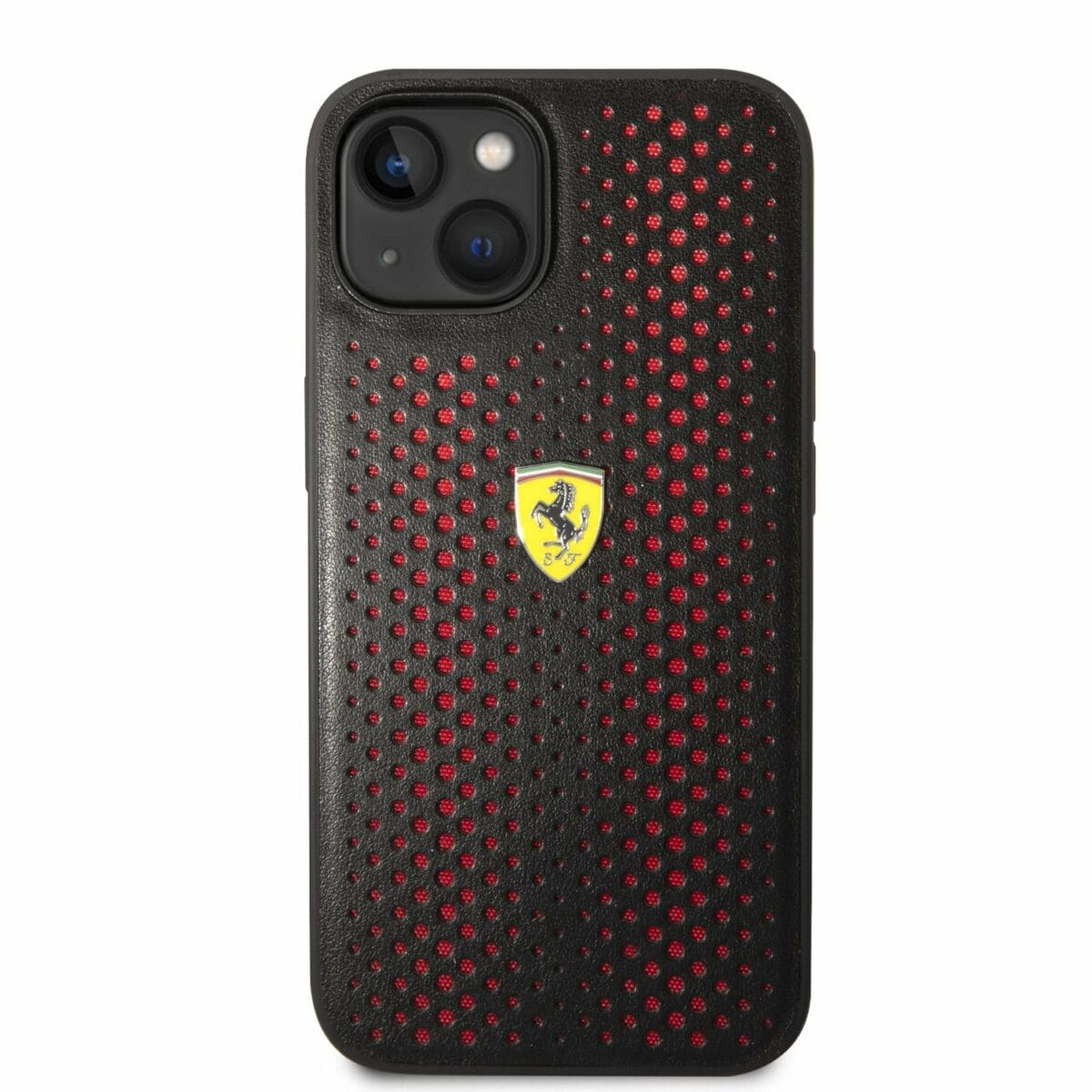 Ferrari PU Leather Perforated Kryt iPhone 14 Plus Red