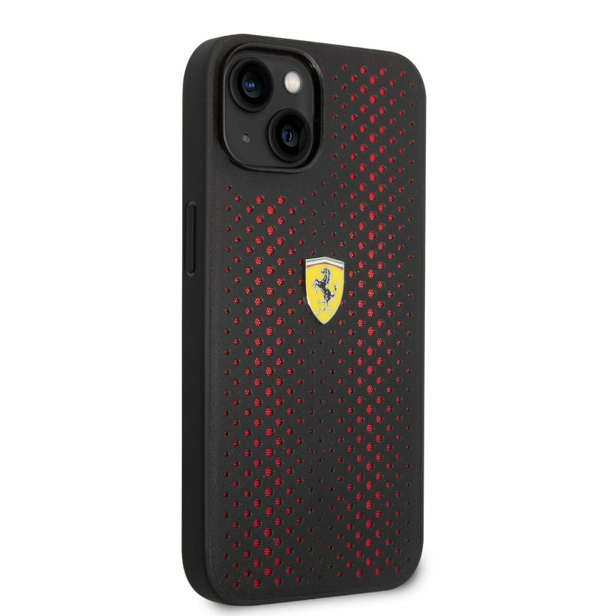 Ferrari PU Leather Perforated Kryt iPhone 14 Plus Red