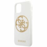 Guess 4G Glitter Circle White Gold Kryt iPhone 11 Pro Max