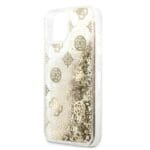 Guess 4G GUHCP13SLGPEGO Peony Liquid Glitter Gold Kryt iPhone 13 Mini