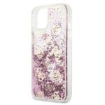 Guess 4G GUHCP13SLGPEPI Peony Liquid Glitter Pink Kryt iPhone 13 Mini