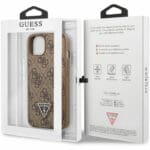 Guess 4G Saffiano Double Card Brown Kryt iPhone 13