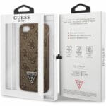 Guess 4G Saffiano Double Card Brown Kryt iPhone 8/7/SE 2020/SE 2022