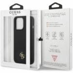 Guess 4G Silicone Metal Logo Black Kryt iPhone 13 Pro
