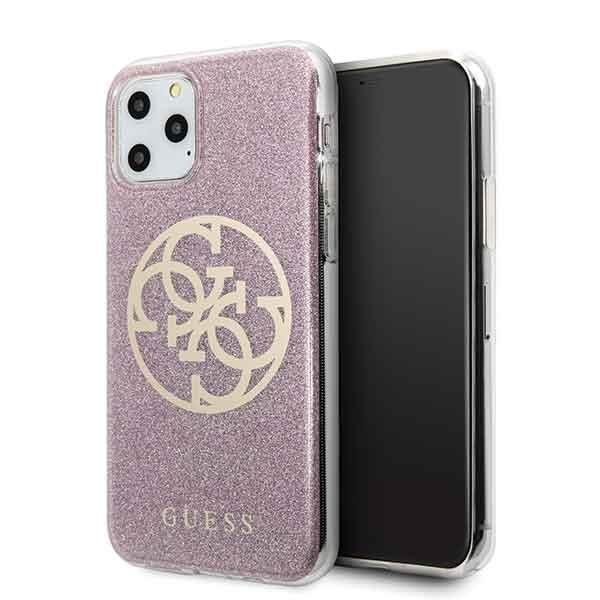 Guess Circle Glitter GUHCN58PCUGLPI Pink Kryt iPhone 11 Pro