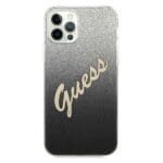 Guess Glitter Gradient Script Black Kryt iPhone 12/12 Pro