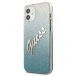 Guess Glitter Gradient Script Blue Kryt iPhone 12 Mini