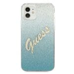 Guess Glitter Gradient Script Blue Kryt iPhone 12 Mini
