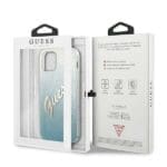 Guess Glitter Gradient Script Blue Kryt iPhone 12 Mini