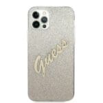 Guess Glitter Gradient Script Gold Kryt iPhone 12/12 Pro