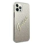 Guess Glitter Gradient Script Gold Kryt iPhone 12/12 Pro